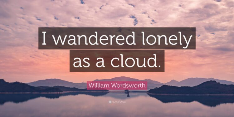 Analyze metaphor in I Wandered Lonely as a Cloud
