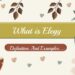 What is Elegy Definition And Examples