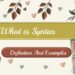 What is Syntax Definition And Examples