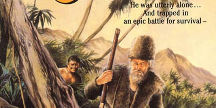 Comment on the development of the character of Robinson Crusoe in the story