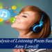 Deep analysis of Listening Poem Summary by Amy Lowell