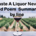 I Taste A Liquor Never Brewed Poem summary line by line