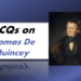 MCQs on Thomas De Quincey