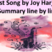 The Last Song by Joy Harjo poem Summary line by line
