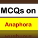 MCQs on Anaphora