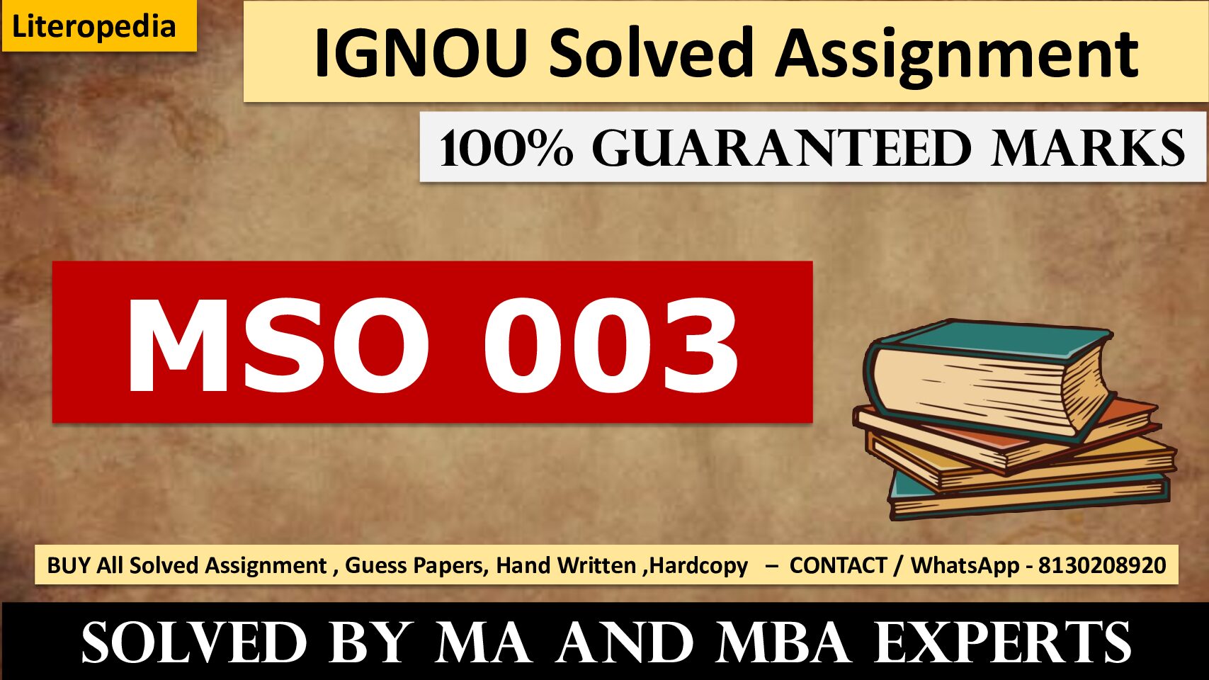 IGNOU Solved Assignment For MSO 003 Session 2024–2025