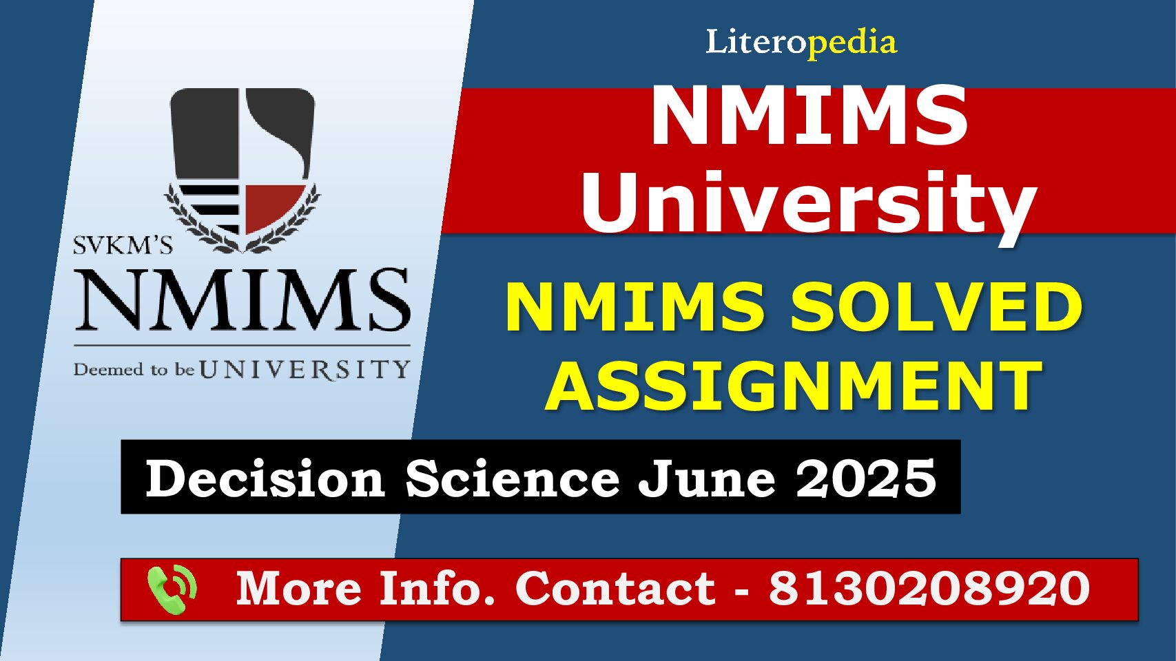 NMIMS Solved Assignment Decision Science June 2025