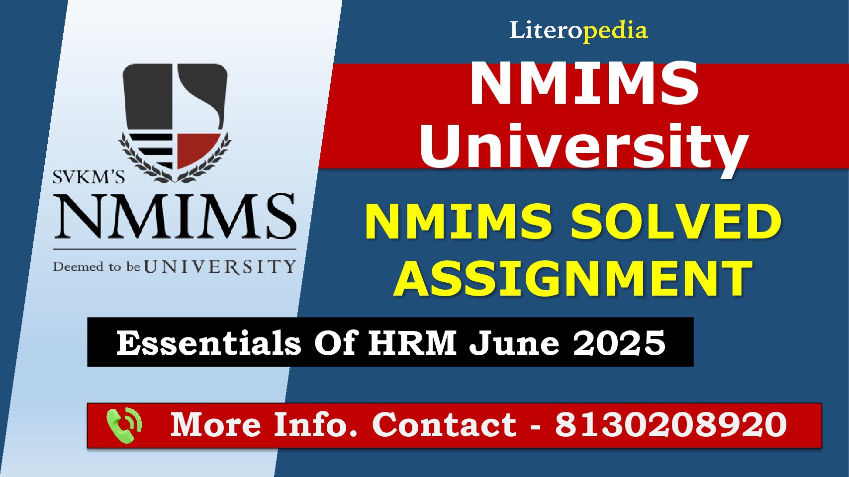 NMIMS Solved Assignment Essentials Of HRM June 2025