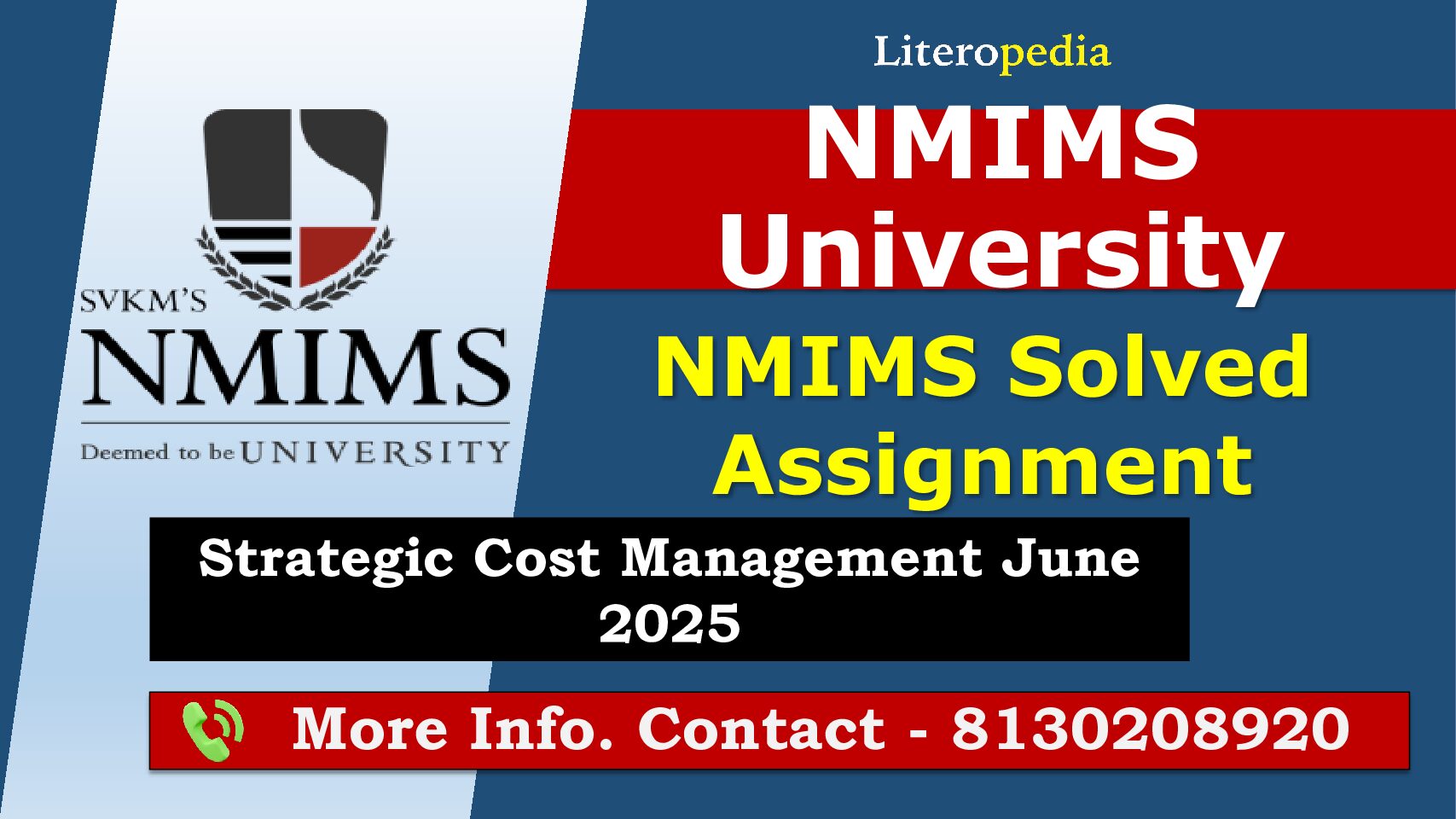 NMIMS Solved Assignment Strategic Cost Management