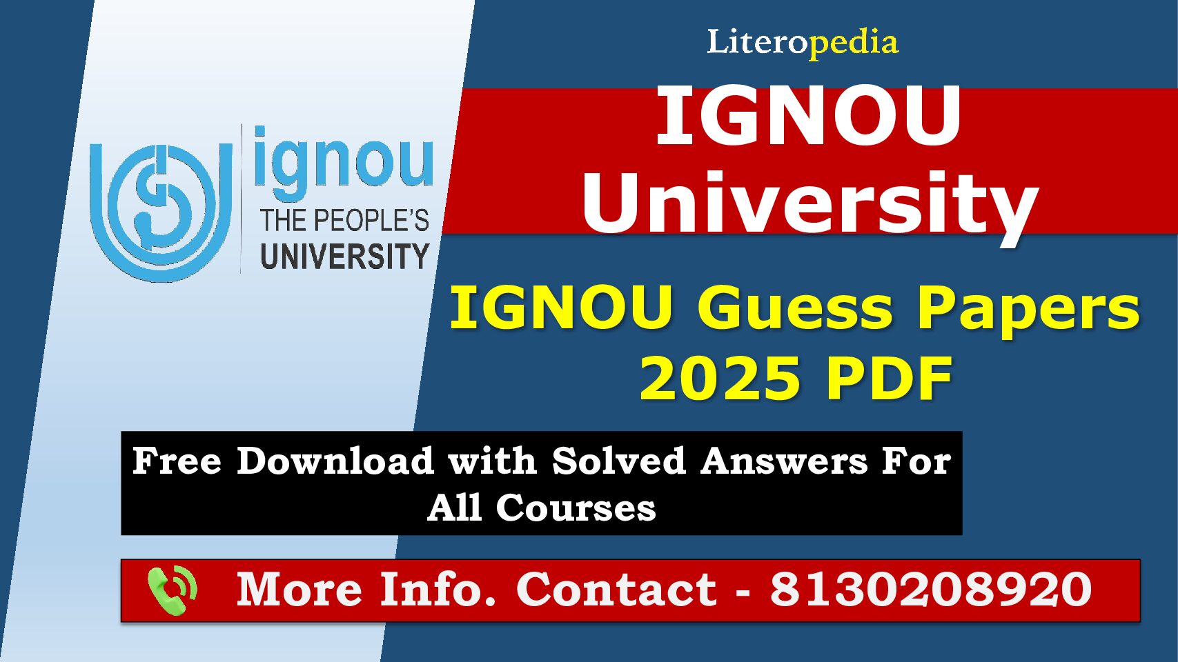 IGNOU Guess Papers 2025 PDF: Free Download