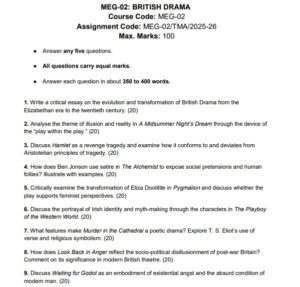 Free MEG-02 Solved Assignment 2025-26 PDF Download