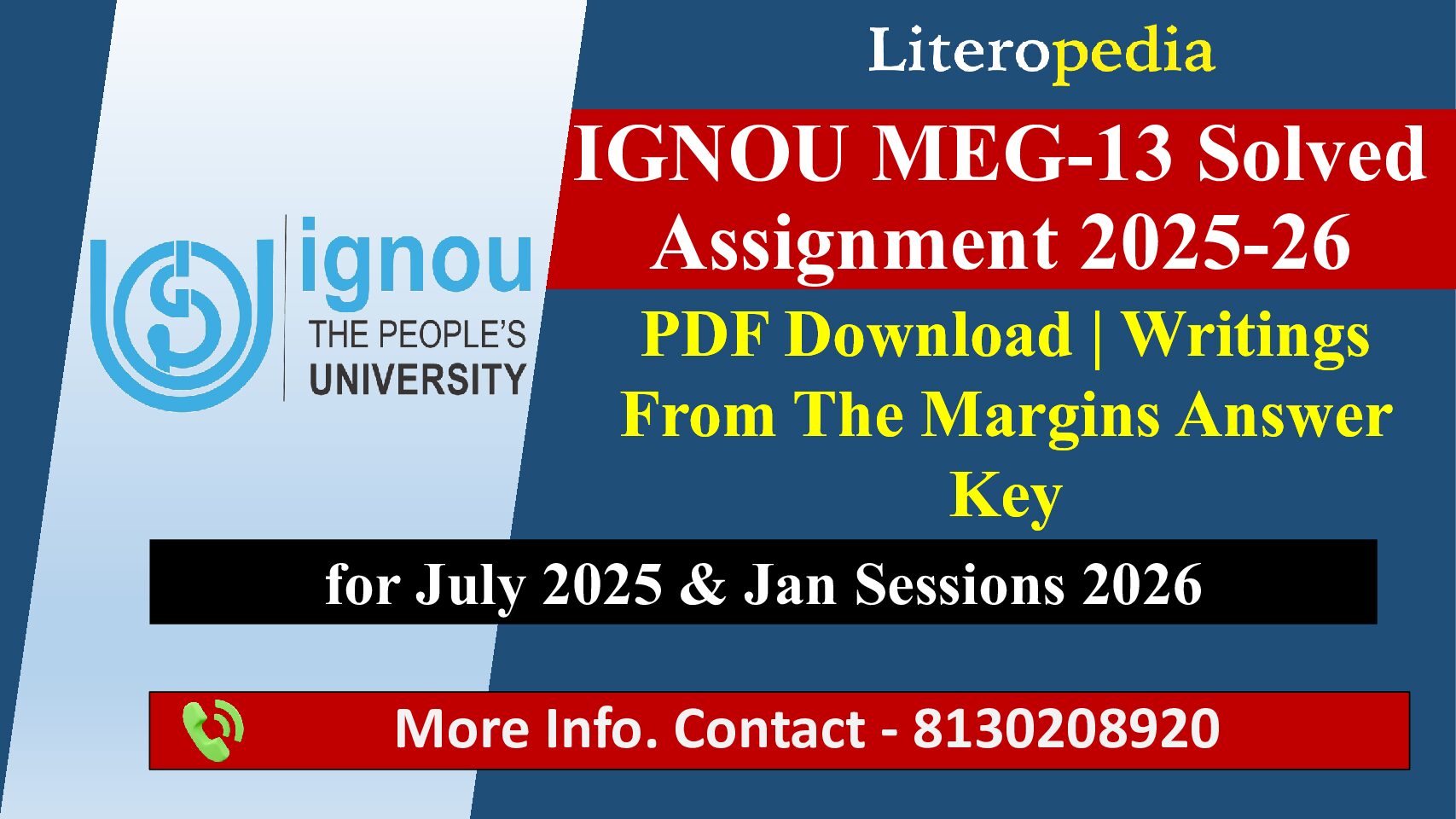 Free MEG-13 Solved Assignment 2025-26 PDF Download