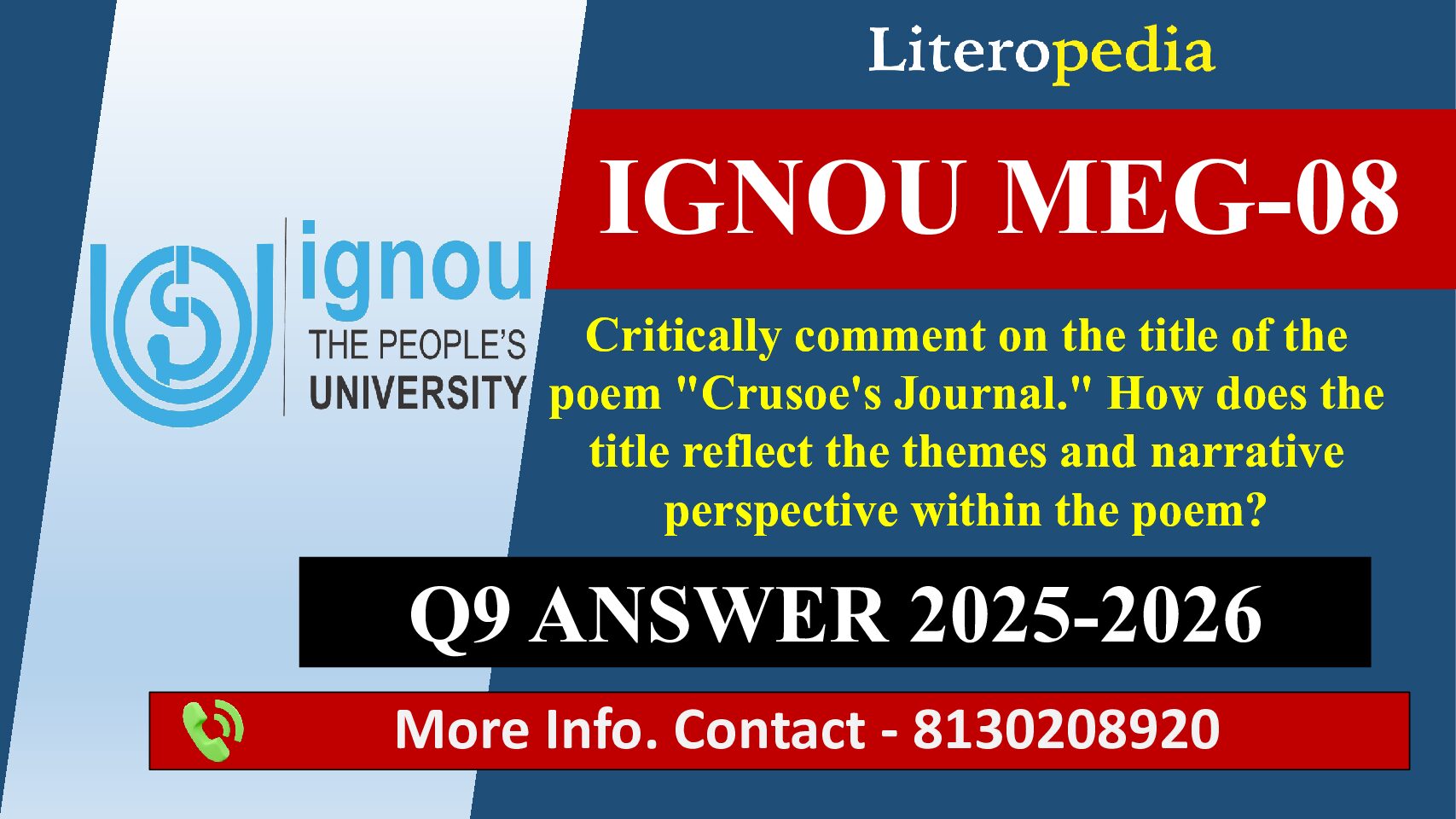 Critically comment on the title of the poem "Crusoe's
