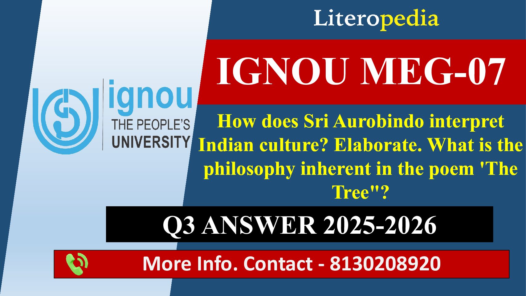 Sri Aurobindo on Indian Culture and “The Tree” Poem Meaning